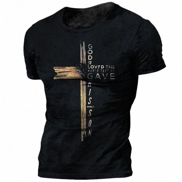 Винтажная футболка рыцарей тамплиеров для мужчин с 3D принтом распятия Иисуса Христа мужская футболка негабаритных топов с короткими рукавами футболка мужская z3TN #