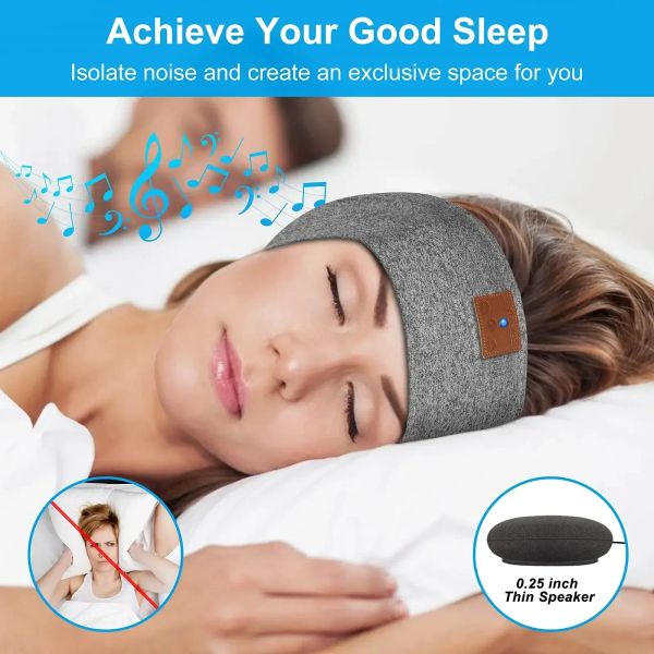 Fone de ouvido/fone de ouvido sem fio Bluetooth Sleep Headphones Boho Música Ear fones de ouvido com alto -falantes finos de micro