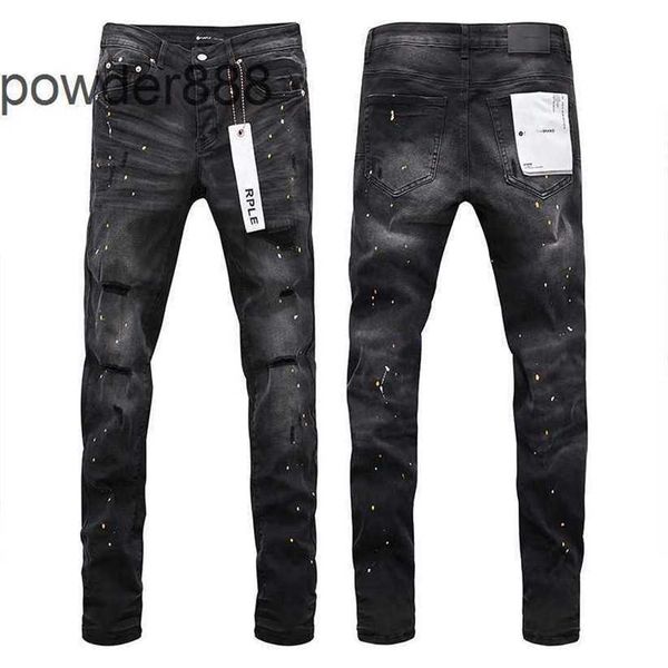 Purple Brand Jeans American High Street Splashed Ink Pergunta angustiada R04C