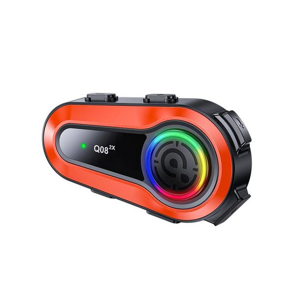 Intercomunicador para motocicleta Q08 2X Capacete Fone de ouvido Bluetooth Qc Bt5.0 1000M 2 Pilotos Intercomunicador Fl-Duplex IPx6 Emparelhamento Drop Delivery Aut Otck9