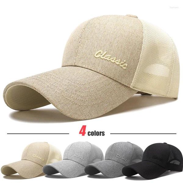 Bonés de bola 4 cores clássico moda esporte ao ar livre boné de beisebol casual algodão snapback chapéus malha respirável design de estilo de borda estendida