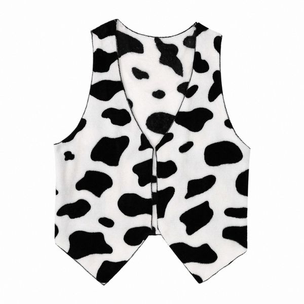 Tops cerebbe da uomo Fancy Dr Ball Cowboy Costume Hippie Open Frt V Neck Sleevel Cot Cow Cow Stamping Flanch Flanel Tops 969D#