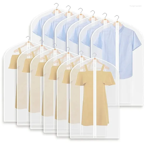 Bolsas de armazenamento vestuário para pendurar roupas de 12 compasos de pacote bolsa à prova de poeira