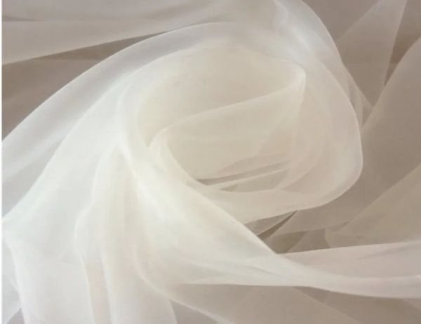 Tessuto avorio 150 cm larghezza 4 metri/lotto morbido tessuto organza trasparente abito da sposa, abito da ballo, coda di velo, scialle, decorazione sullo sfondo,