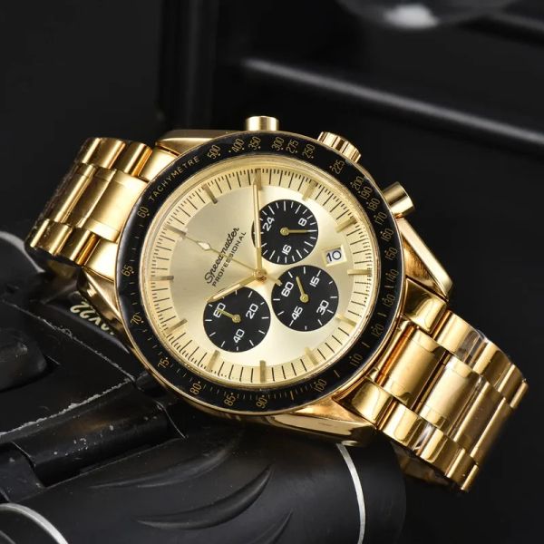 Armbanduhren für Männer neue Herren Uhren sechs Nadeln All Dial Work Quartz Watch hochwertige Top -Luxusmarke Chronograph Clock Stahl Belt Fashion Sea beobachten