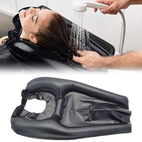 Badewannen, PVC, aufblasbare Shampoo-Becken, Salon, tragbares Shampoo-Pad-Material, Waschbecken für Haare zu Hause, zusammenklappbares Friseur-Kopftablett