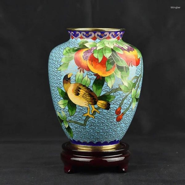 Vasen Handgefertigte Cloisonn-Blumenvase, Kupferkörper, drahtgewickelt, Emaille, Pflanze, Desktop, dekorativ, exquisite Verarbeitung, Raumdekoration