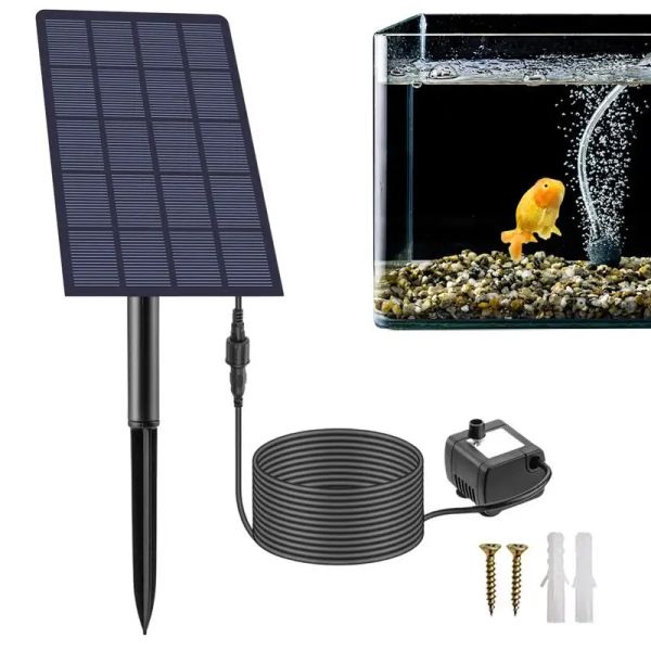 Accessori 5V 2.5W Aeratore solare Pompa d'aria Ossigenatore ad energia solare Pesca Aeratore a basso rumore Acquario Serbatoio di pesce Pompa d'aria per piccole piscine