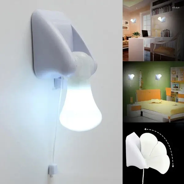 Statuette decorative LED Pull String Smart Night Light Lampade da parete Armadio Armadio Lampada da tavolo Lampadina autoadesiva Cavo portatile