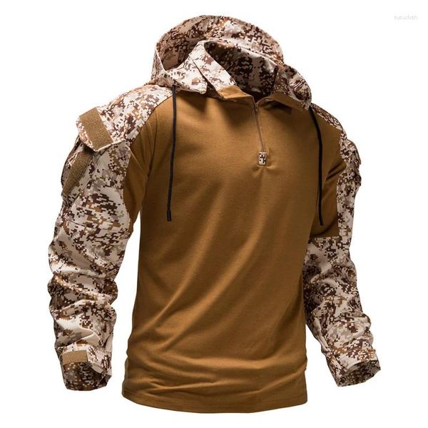 Jaquetas masculinas de combate tático camisa jaqueta homens uniforme militar camuflagem hoodie exército jogging à prova de vento destacável moletom casaco