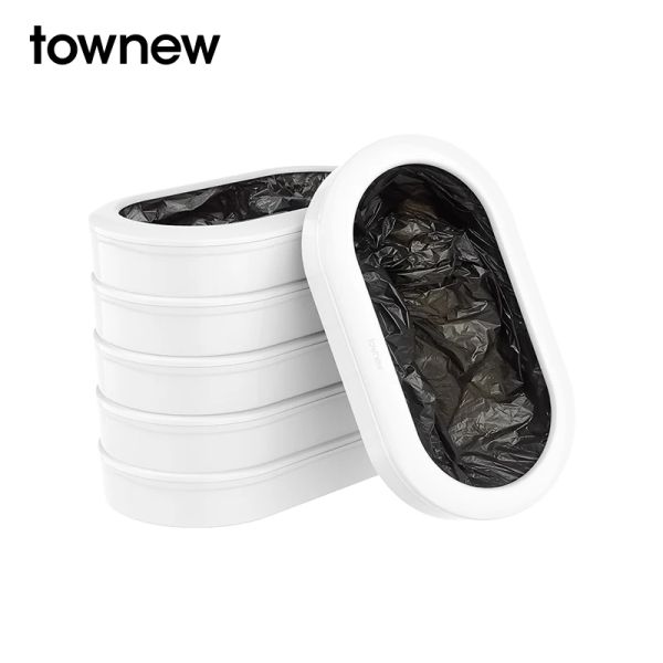 Sacos Townew T1 T1S Preto/Branco T1X T AIR T3 Reciclável Anel de Recarga Cassetes Sacos de Lixo para Lata de Lixo Inteligente