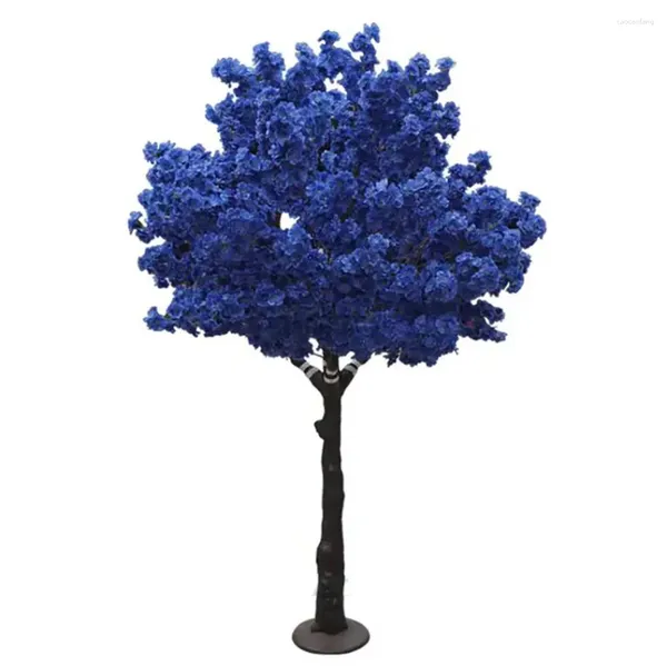 Flores decorativas artificial cerejeira japonesa grande flor azul árvores decoração casamento e festa