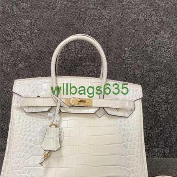 Bk Borse in coccodrillo Borsa di lusso affidabile Xixi Lishang Nuovo prodotto Borsa da donna in vera pelle Welfare Modello coccodrillo Pelle bovina Laya Bianco Wo ha logo HB2P