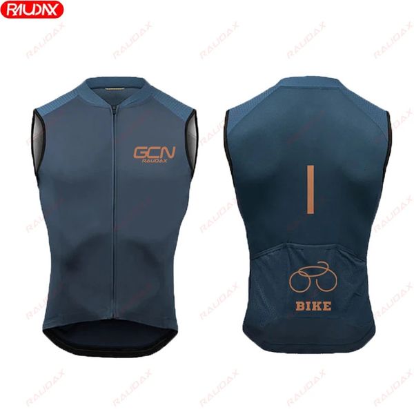 Raudax GCN Summer Mens Bicycle Role Rota Bike Vento à prova de vento Sleesess Mountain Mountain Bike Protection Jacket Off Road Bike Colet 240323