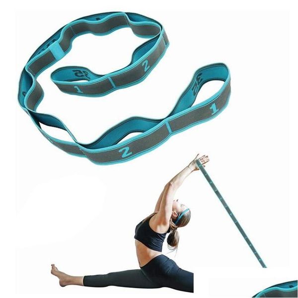 Faixas de resistência Yoga Elástico Banda Fitness Equipamento 9 Anel Alongamento Auxílio Mtifunction Ginásio Home Exercício Portátil Drop Delivery Sports Otb4D