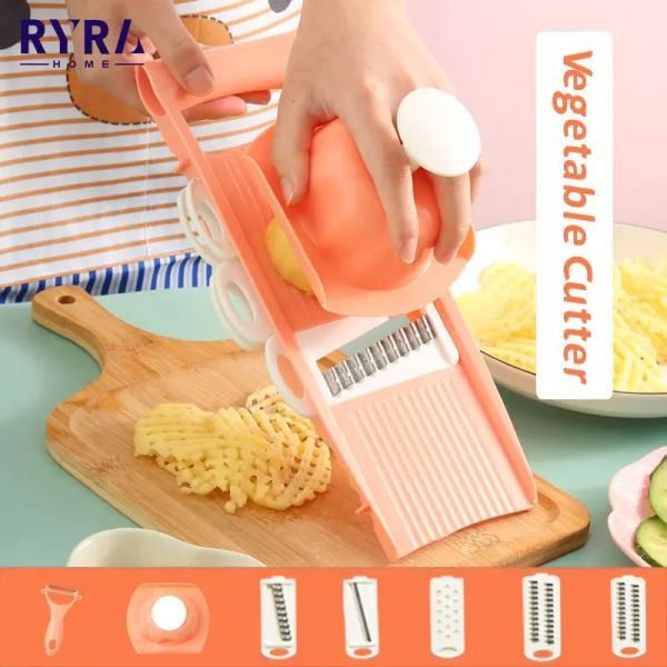 Araçlar 5 In 1 Grater Sebzeler Kesici Havuç Korean Lahana Manuel Mandoline Dilimleyici Meyve Patates Soyucu Havuç Grater Mutfak Gadgets