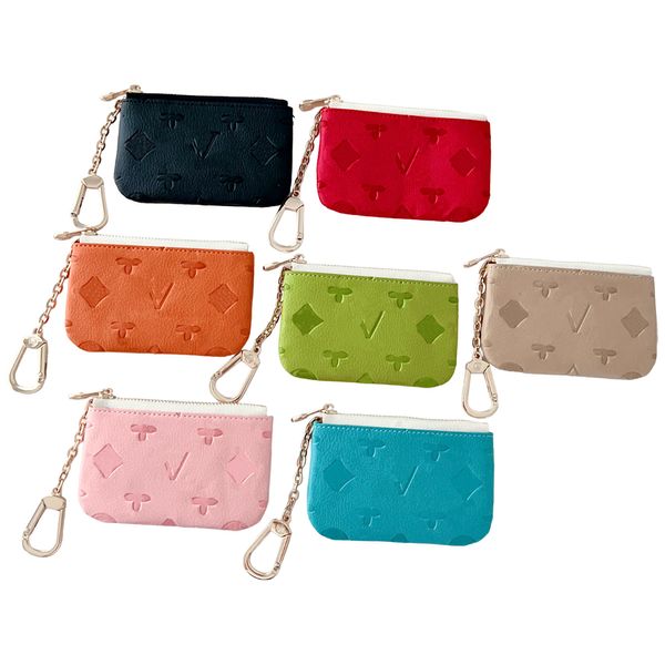 Moda novo designer chaveiro chaveiro pingente de luxo multicor chave organizador saco corrente caso cartão moeda bolsa titular do cartão para homens mulheres frete grátis atacado