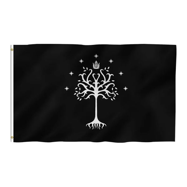 Zubehör Baum des Lebens Tropische Kunst Polyesterfaserdruck Vintage fliegende Flagge Weißer Baum von Gondor Wandkunst Burgees Wimpelflaggen