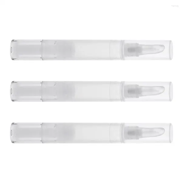 Garrafas de armazenamento 3 peças 5 ml de caneta de torção transparente vazia com corretivo cosmético de cabeça de silicone