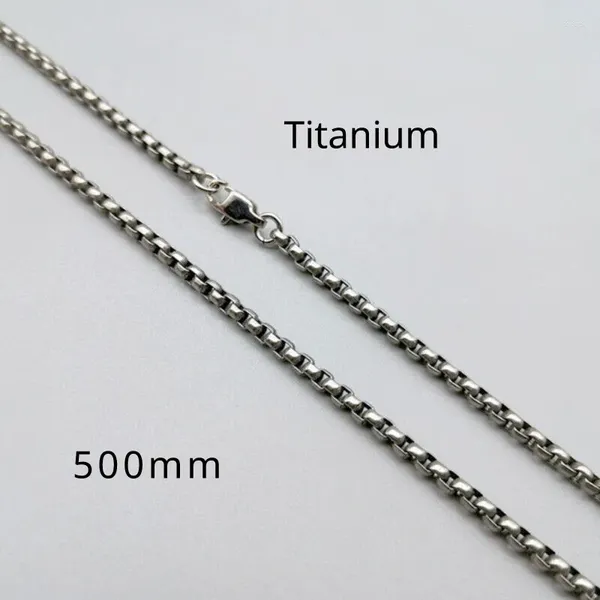 Colares Pingente Pure Titanium Box Chain Colar 3mm Homens Unissex Não Alérgico Cuidados Com A Pele Tamanho Saudável Completo Leve Anti 500mm