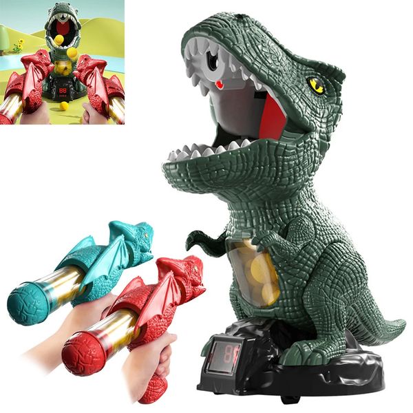 Schießendes Dinosaurierspielzeug mit Luftpumpenpistole, bewegliches Zielspiel, Geschenke für hungrige Kinder 240321