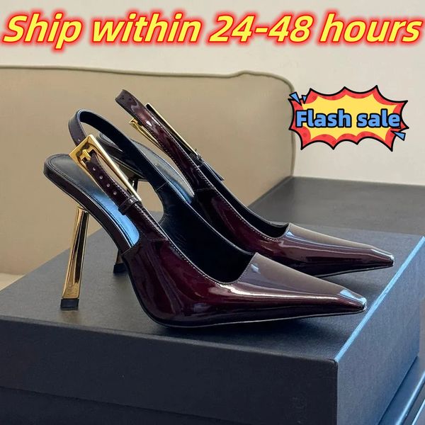 Designer-Schuhe, Spiegel, Lederriemen, Sandalen, Hausschuhe, schlanke High Heels, Schuhschnallen, Damen, Sommer, sexy Partykleider, Mädchen, Freizeitschuhe, Abend, High Heels, 7–9 cm