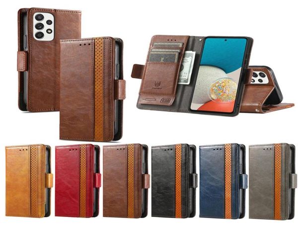 Business Magnetic Leder Wallet Haufen Deluxe Flip Cover Card Slot für Samsung S21 Fe S22 plus Ultra A13 A33 A53 A73 A03 CORE A03S3169479