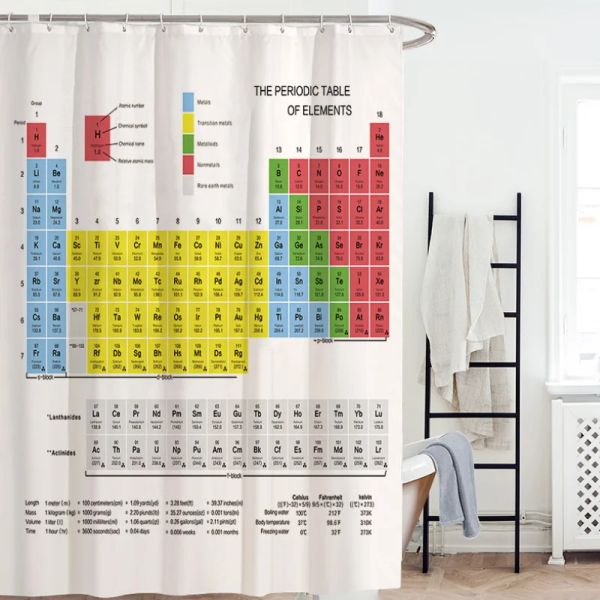 Pens quente nova mesa periódica de elementos cortinas de banheiro