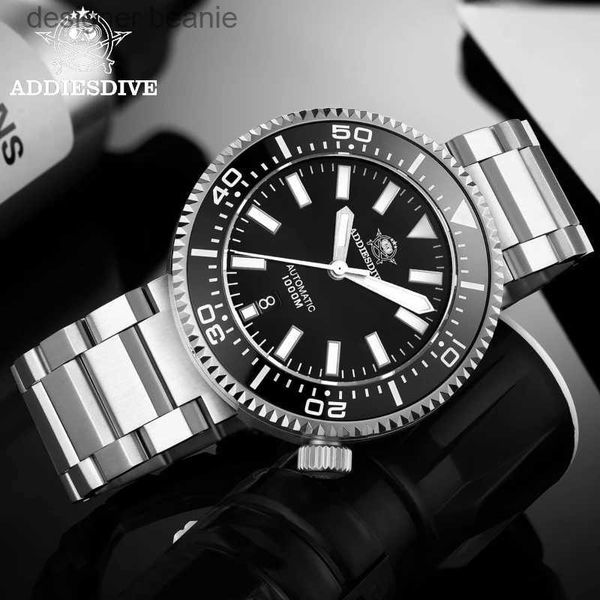 Bilek saatleri adiesdive erkek dalış klasik retro 100 bar su geçirmez aydınlık başak reloj hombre otomatik makine24325