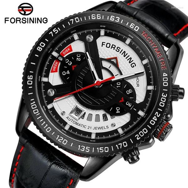 Armbanduhren FORSINING Automatische mechanische Männer Armbanduhr Militär Armee Sport Männliche Uhr Top Kalender Wasserdichte Mannuhr