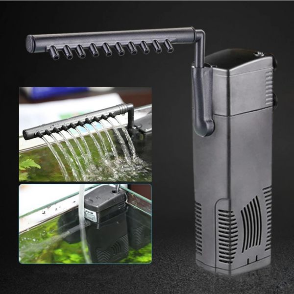 Accessori Vendita calda Pompa filtro acquario Pompa acqua sommergibile Filtro troppopieno con spruzzo pioggia per acquario Tartaruga