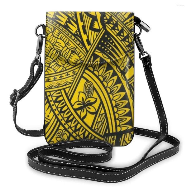 Umhängetaschen Polynesian Mini Messenger Frauen Tasche Leder Schräge Satchel Handy Strand Bolso Mujer Großhandel