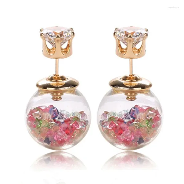 Ohrstecker 2024 Design Mode Marke Schmuck Dicke Glasperlen Doppelte Nachahmung Perlen Ohrring Für Frauen Geschenk