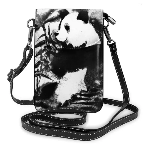 Borse a tracolla Borsa per il cambio in pelle PU con stampa panda Borsa a tracolla per cellulare piccola da donna Borsa a tracolla Bolso femminile