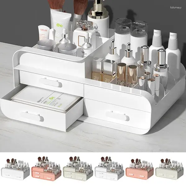 Scatole portaoggetti Vanity Organizer Desktop Makeup Vetrine cosmetiche con cassetti Ideali per ripiani in camera da letto e bagno