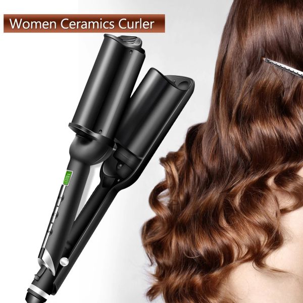 Ferros modelador de cabelo moda três tubo curling ferro grandes rolos ferro onda grande varinha cerâmica triplo barril rolos ondulação para cabelo