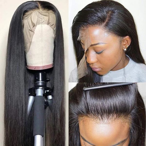 13x6 Dantel Frontal Peruk % 100 İnsan Saç Perukları Satışta Kadınlar İçin Doğal Renk Dantel Ön İnsan saç perukları