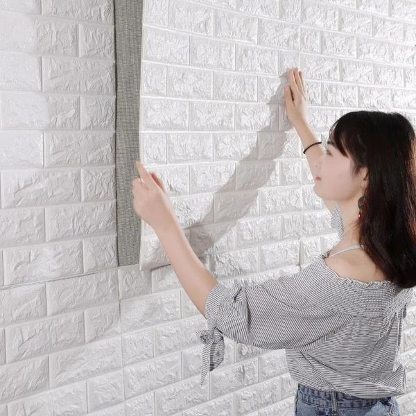 Duvar Kağıtları Modern Ev Dekorasyonu 3D Kendinden Yapışkan Duvar Kağıdı Klasik Su Geçirmez Duvar Etiketleri Retro Tuğla Desen Yatak Odası DIY 1PCS 70CMX1M
