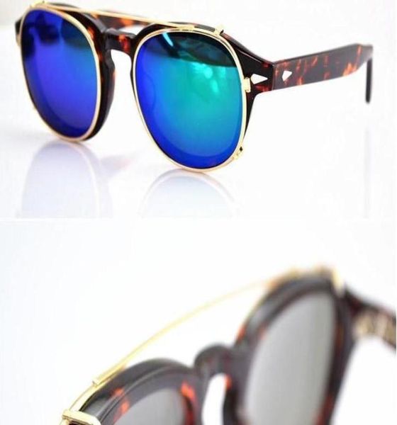 Gli occhiali da sole in stile Johnny Depp di alta qualità si tagliano gli occhiali da sole clip uomini retrò vetage polarizzati da 7 colori clips6283181