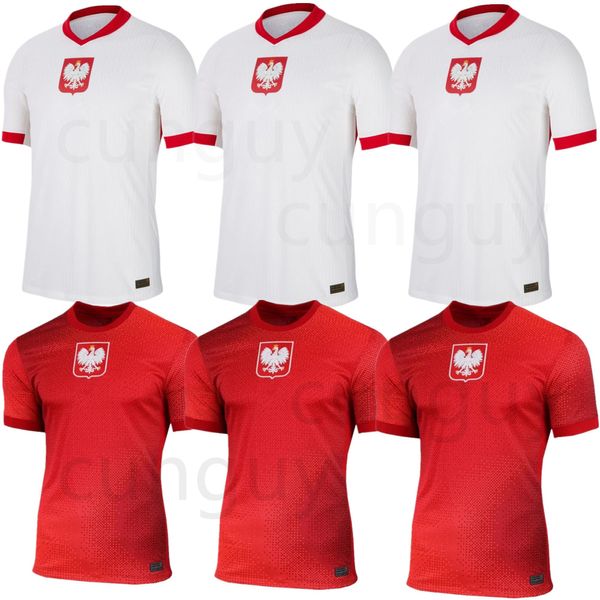 2024 25 Nova Polônia Lewandowski Camisas de futebol Polonia 23 24 fãs KRYCHOWIAK GROSICKI Zielinski Milik Zalewski Szymanski Polonês Camisa de futebol