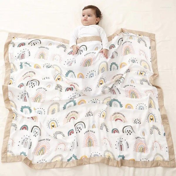 Cobertores 110x130cm algodão de bambu bebê swaddle toalha de banho infantil envoltório gaze musselina respirável para nascido dropship