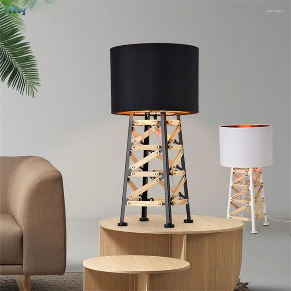 Tischlampen Nordic Design Eiffelturm Eisen Schlafzimmer Wohnzimmer Art Deco El Project Nachttisch Stoffschirm Schreibtisch Leuchten