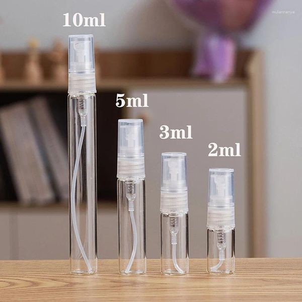 Aufbewahrungsflaschen 1 Stücke Klare Mini Parfüm Glasflasche Leere Kosmetik Probe Reagenzglas Dünne Fläschchen 2 ml 3 ml 5 ml 10 ml