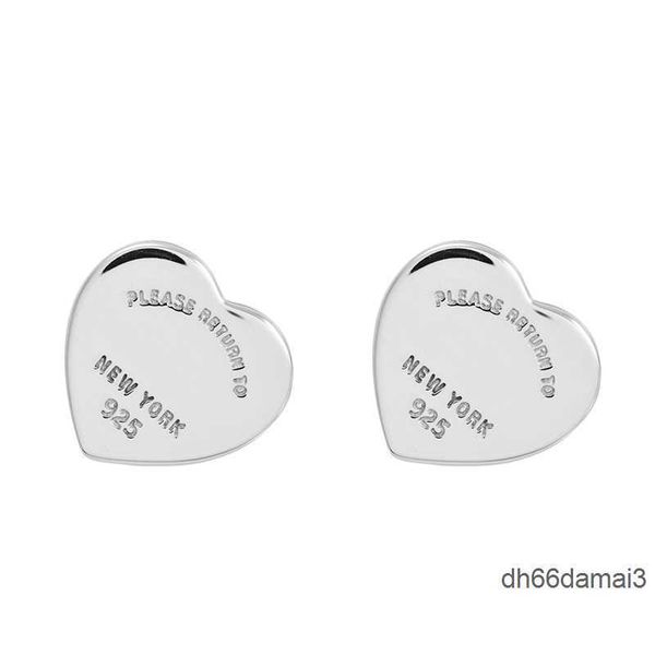 Orecchini a forma di cuore in argento sterling 100% 925 gioielli di design per le donne Orecchini regalo per feste di nozze New York Love Hearts orecchino Commercio all'ingrosso della fabbrica S0H4