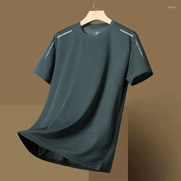 Homens camisetas Quick Dry Sport Running T-shirt Verão Moda Estilo Simples Mangas Curtas Oversize Tee Unissex Redondo Pescoço Oferta Especial Top