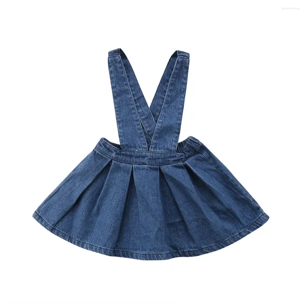 Kız Elbiseler R Summer Toddler Bebek Denim Tutu Elbise Tulum Parti Giysileri