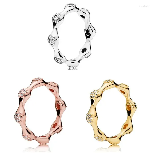 Anelli a grappolo Autentici LovePods moderni scintillanti in argento sterling 925 con anello di cristallo per le donne Festa di nozze Europa Gioielli di moda