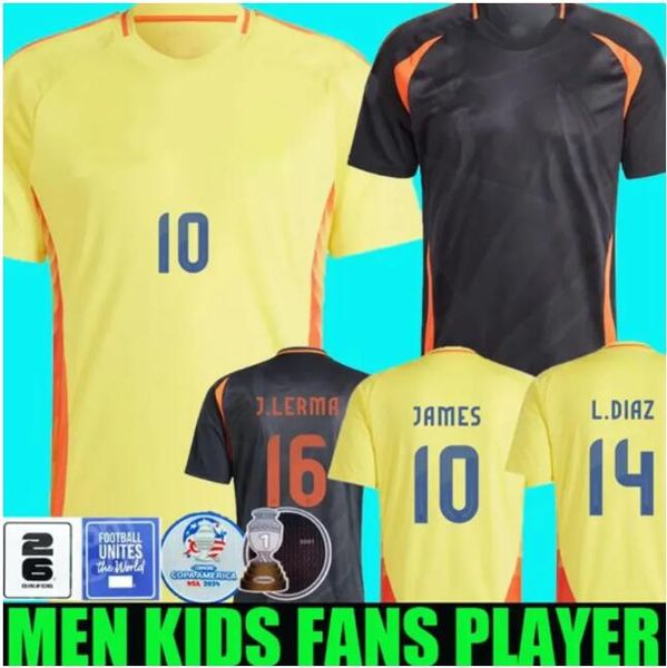 24/25 Kolombiya James Futbol Forması Kit 2025 Columbia Milli Takım Futbol Gömlek Camisetas 2024 Copa America D.Valoyes Arango C. Chucho Cuadrado Üniforma