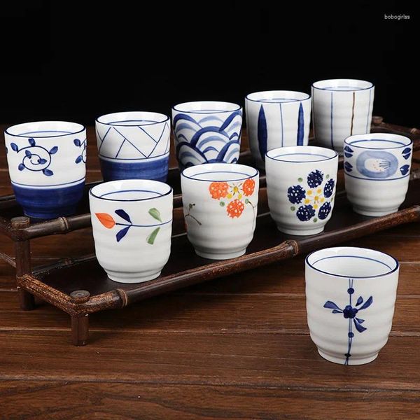 Чашки, блюдца, японская керамическая чашка для саке, кружка для кофе, латте, кружки для эспрессо, послеобеденная чашка для чая, бытовая вода, оптовая продажа, 1 шт.
