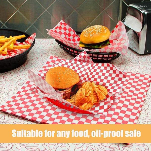 Pişirme Aletleri 100 PCS Yağlı Kağıt Yiyecek Balmumu Deli Sepet Astarları Ana Piknik Barbekü Sandviç Burger